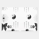 白黒ミニマリストラップ ラッピングペーパーシート (正面2)