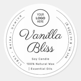 白黒ミニマリストラベル手作り醤油キャンドル ラウンドシール