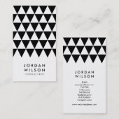 白黒ミニマリスト三角形ジオメトリ 名刺 (正面/裏面)