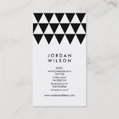白黒ミニマリスト三角形ジオメトリ 名刺 (裏面)