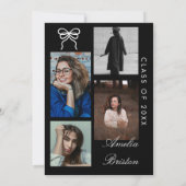 白黒ミニマリスト上級卒業 招待状 (裏面)