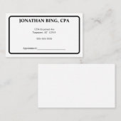 白黒ミニマリスト会計士財務 名刺 (正面/裏面)