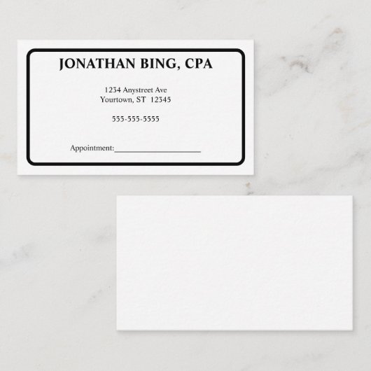 白黒ミニマリスト会計士財務 名刺 (正面/裏面)