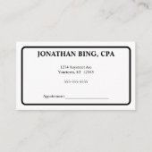白黒ミニマリスト会計士財務 名刺 (正面)