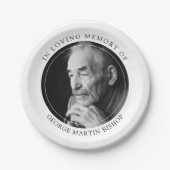 白黒ミニマリスト写真が愛の記憶に残る ペーパープレート (正面)