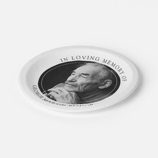 白黒ミニマリスト写真が愛の記憶に残る ペーパープレート (アングル)