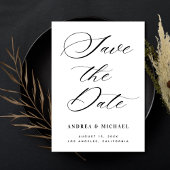 白黒ミニマリスト写真とQRコード結婚ズ セーブザデート