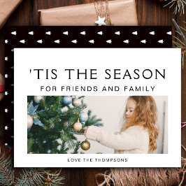 白黒ミニマリスト写真モダンクリスマス シーズンカード