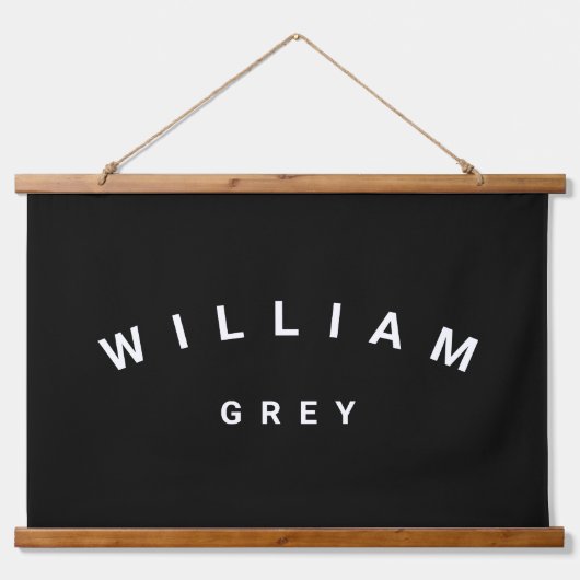 白黒ミニマリスト名子供部屋Decor 吊り下げ型タペストリー (正面)