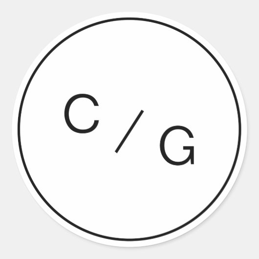 白黒ミニマリスト対モダンモノグラム ラウンドシール (正面)