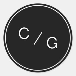 白黒ミニマリスト対モダンモノグラム ラウンドシール