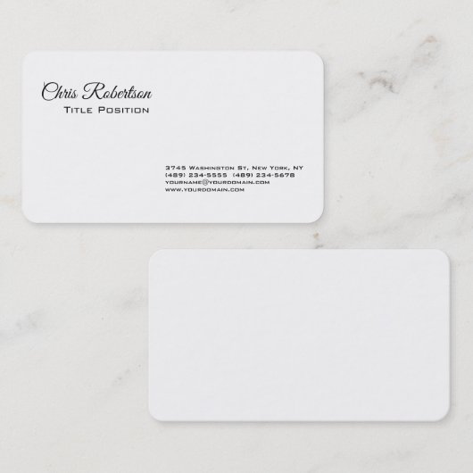 白黒ミニマリスト平野シンプルモダン 名刺 (正面/裏面)