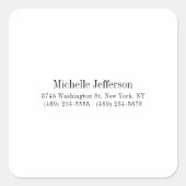 白黒ミニマリスト平野モダン スクエアシール (正面)