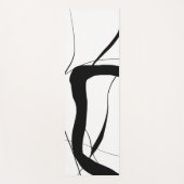 白黒ミニマリスト抽象芸術アート ヨガマット (正面)