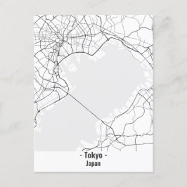 白黒ミニマリスト東京市 ポストカード