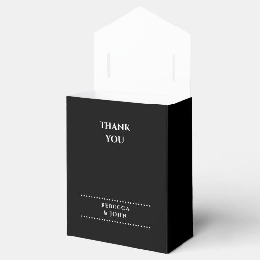 白黒ミニマリスト特別日付結婚の値 フェイバーボックス (オープン)