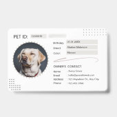 白黒ミニマリスト犬IDカード – メンバーシップ バッジ (表面)