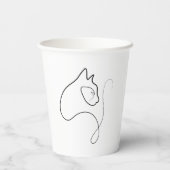 白黒ミニマリスト猫 紙コップ (裏面)