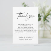 白黒ミニマリスト白結婚色 サンキューカード (スタンド正面)
