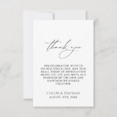 白黒ミニマリスト白結婚色 サンキューカード (正面)