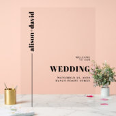 白黒ミニマリスト結婚の歓迎 アクリルサイン (ウェディング)