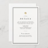 白黒ミニマリスト結婚の詳細カード エンクロージャーカード (正面/裏面)