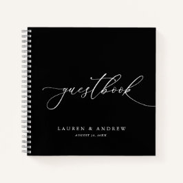 白黒ミニマリスト結婚ズゲストブック ノートブック