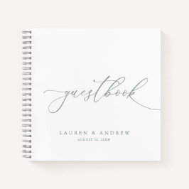 白黒ミニマリスト結婚ズゲストブック ノートブック