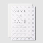 白黒ミニマリスト結婚式の日付を保存 ベラム紙招待状 (オフセット (招待状))