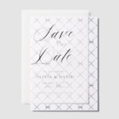 白黒ミニマリスト結婚式の日付を保存 ベラム紙招待状 (オフセット (招待状))