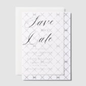 白黒ミニマリスト結婚式の日付を保存 ベラム紙招待状 (オフセット (招待状))