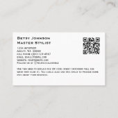 白黒ミニマリスト署名名刺 名刺 (裏面)