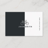 白黒ミニマリスト自転車サイクリストQRコード 名刺 (正面)