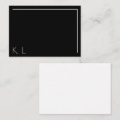 白黒ミニマリスト2文モダン字スタイリッシュ ノートカード (正面/裏面)