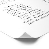 白黒ミニマリスト20テーブルプリントまたはデジタル ポスター (角)