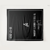 白黒ミニマリスト タペストリー (正面(横))