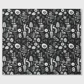 白黒ミニマリスト ラッピングペーパー (フラット)