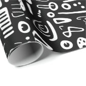 白黒ミニマリスト ラッピングペーパー (ロールコーナー)