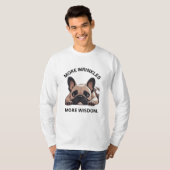 白黒ミニマリストFrenchie Wisdom Tシャツ (正面フル)