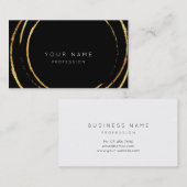 白黒ミニマリズムプロフェッショナル金ゴールド抽象芸術 名刺 (正面/裏面)