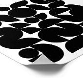 白黒ミニマリズムモダンパターン ポスター (角)