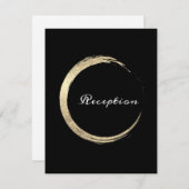 白黒ミニマリズム金ゴールドエレガント披露宴カード 招待状 (正面/裏面)