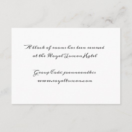 白黒ミニマリズム金ゴールドラックスアコモデーション エンクロージャーカード (裏面)