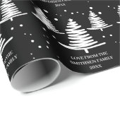 白黒ミニマルなクリスマスツリー ラッピングペーパー (ロールコーナー)