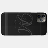 白黒ミニマルなモノグラムと名前Case-M Case-Mate iPhoneケース (裏面(横))