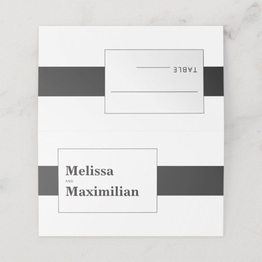 白黒ミニマルのはっきりした座席表 プレイスカード (外部開封)
