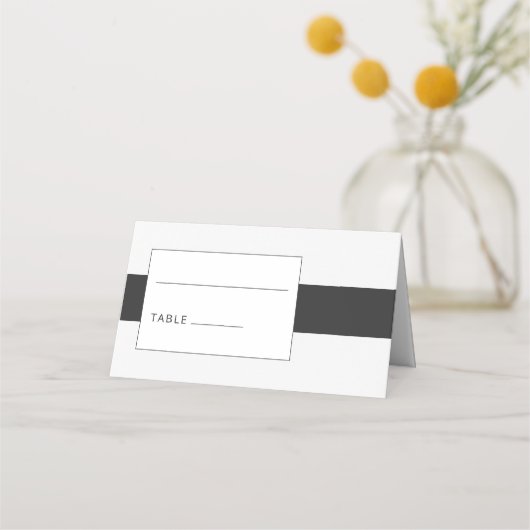 白黒ミニマルのはっきりした座席表 プレイスカード (裏面)