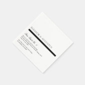 白黒ミニマルのモダンおもしろい結婚事実 スタンダードカクテルナプキン (角)