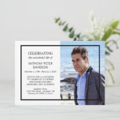 白黒ミニマルのライフカスタム写真 招待状 (スタンド正面)