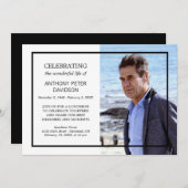 白黒ミニマルのライフカスタム写真 招待状 (正面/裏面)